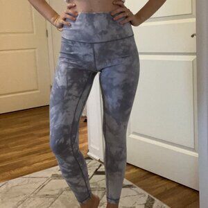 HeyNuts Essential legging Full Length Workout Leggings 28'' Gray Tie Dye size M